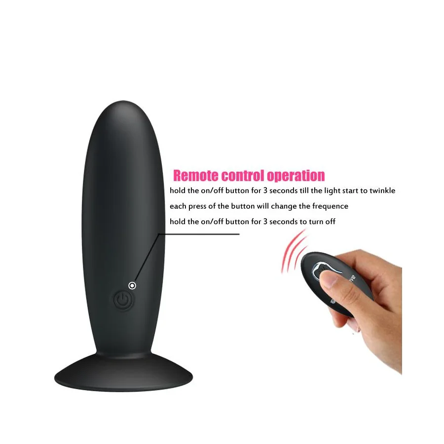 Plug Anal con Control Remoto Color Negro