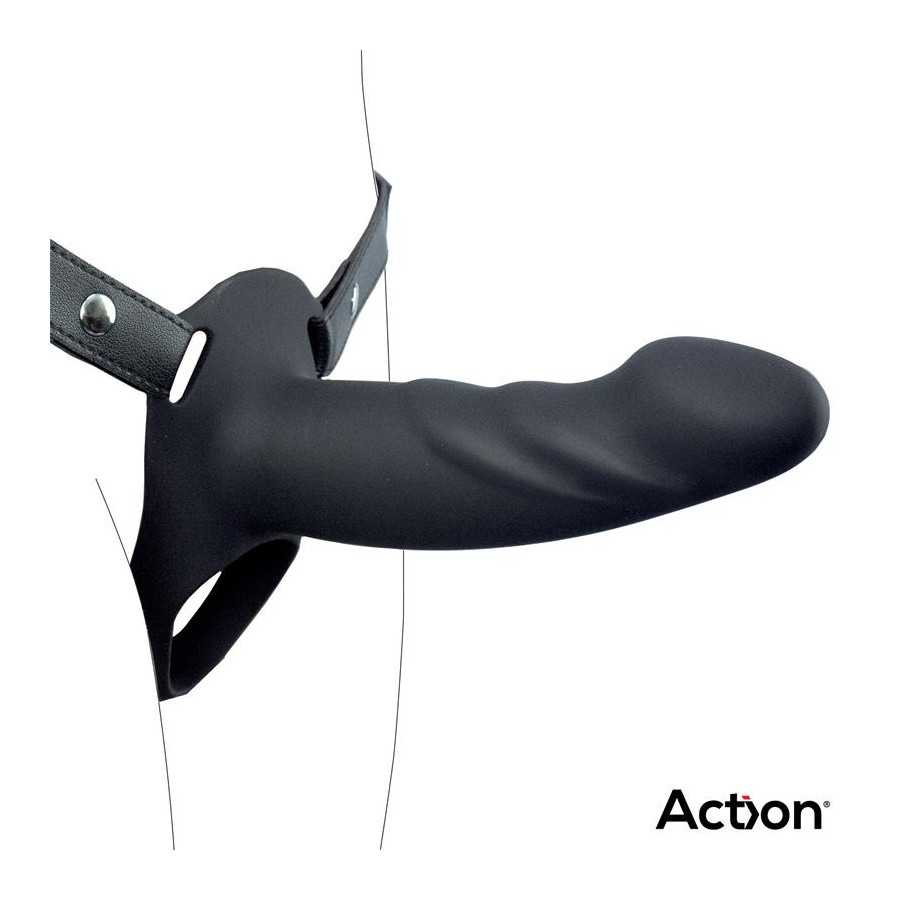 Arnes Strap on con Dildo Hueco Silicona Premium Talla L Negro