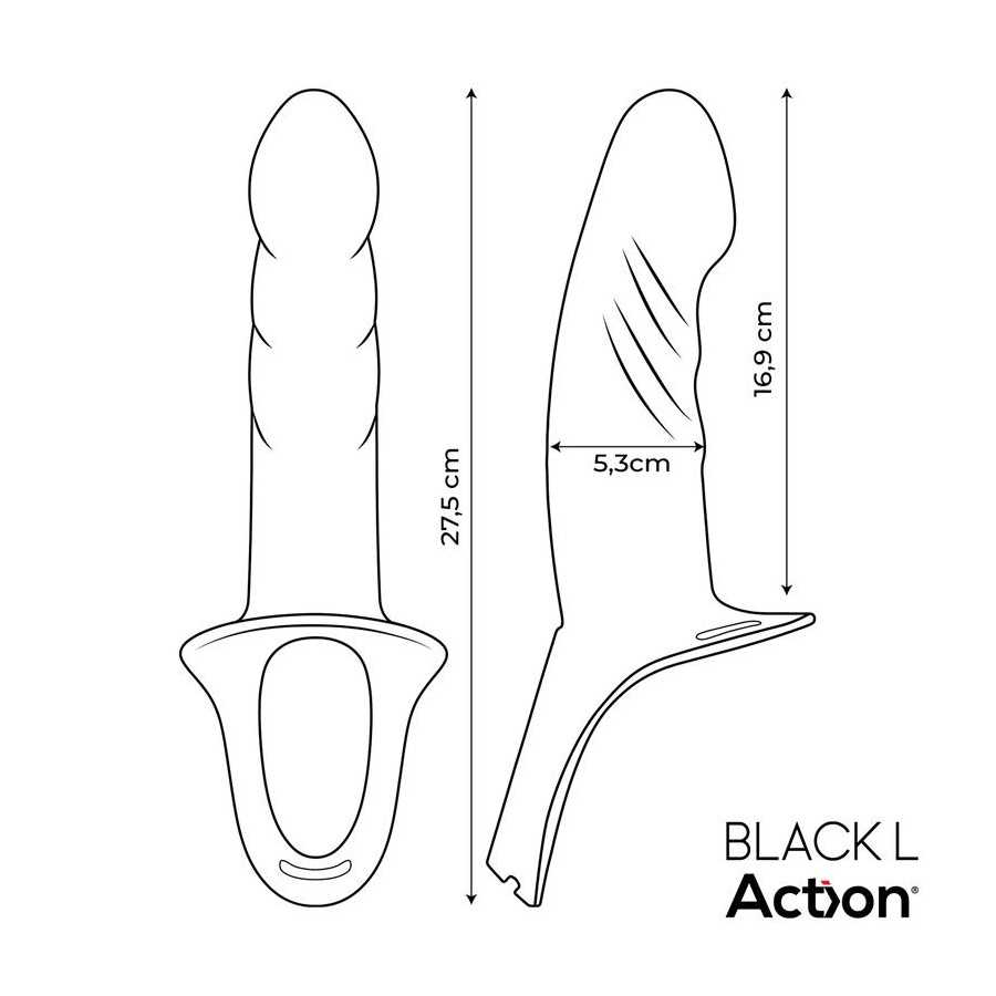 Arnes Strap on con Dildo Hueco Silicona Premium Talla L Negro