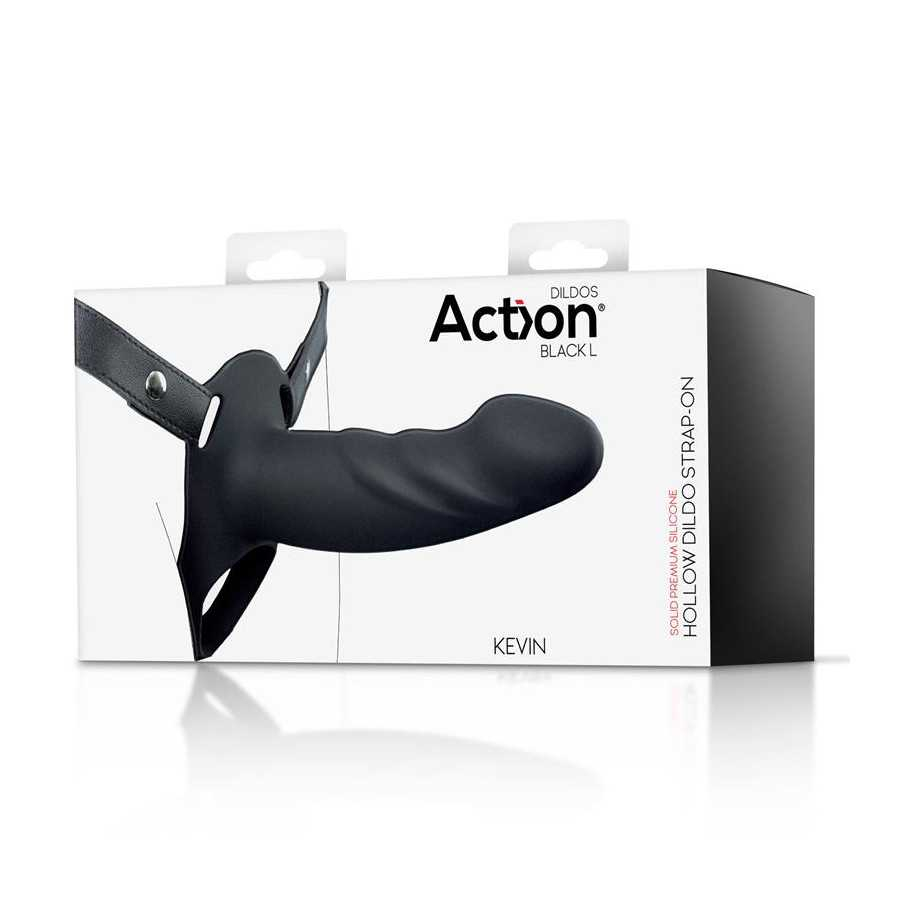 Arnes Strap on con Dildo Hueco Silicona Premium Talla L Negro