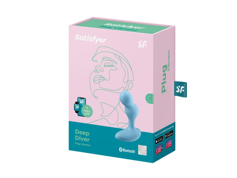 Deep Diver Plug Anal con Vibracion APP Satisfyer Connect Azul