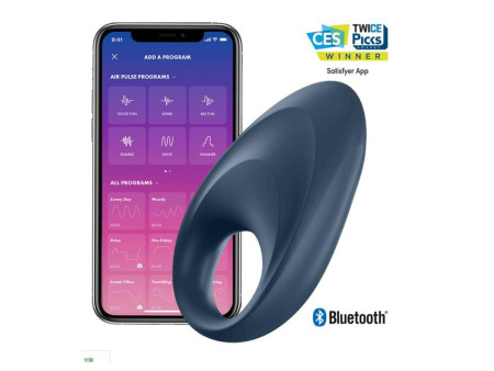 Mighty One Anillo Vibrador con APP Azul