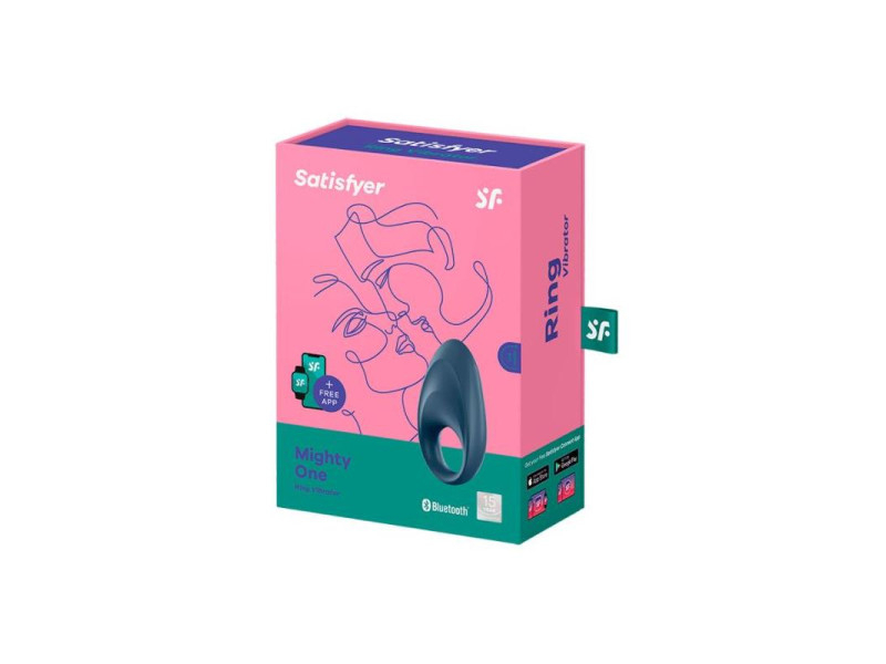 Mighty One Anillo Vibrador con APP Azul