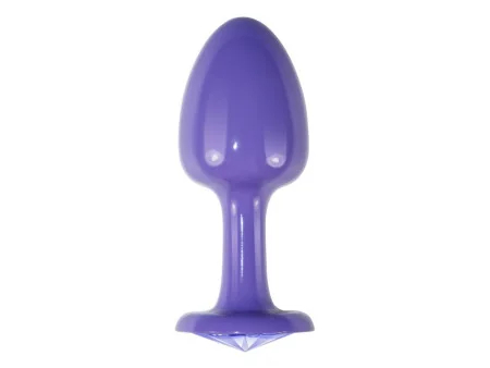 Plug Anal de Metal Purpura Rosebud con Joya Azul Plug Anal de Metal Purpura Rosebud con Joya Azul