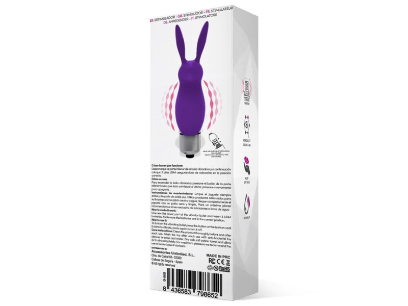 Hopye Bala Vibradora Conejito Silicona Purpura