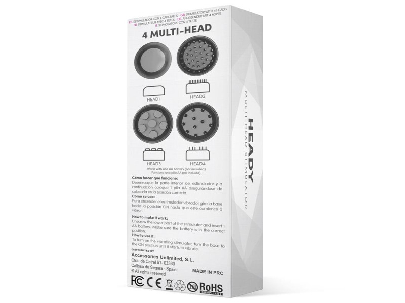 Heady Estimulador con 4 Cabezales Negro