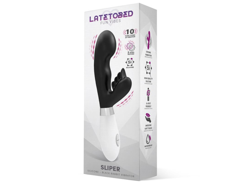 Sliper Vibrador Conejito Silicona Negro