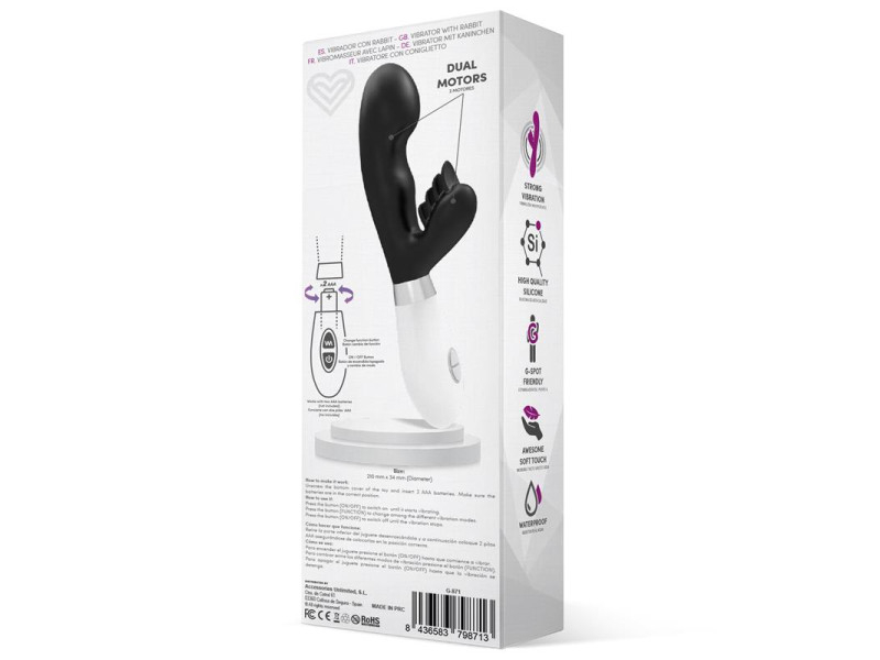 Sliper Vibrador Conejito Silicona Negro