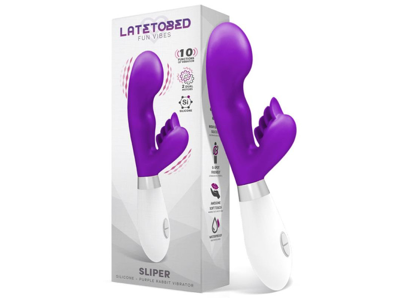 Sliper Vibrador Conejito Silicona Purpura