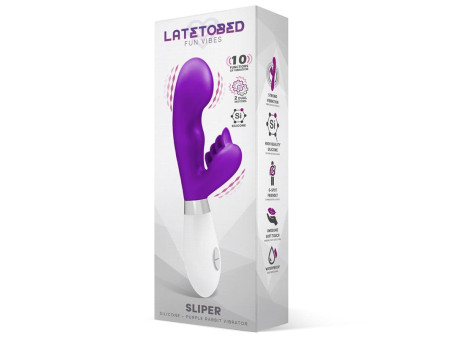 Sliper Vibrador Conejito Silicona Purpura