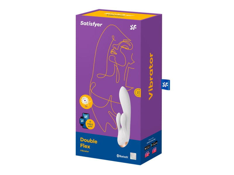 Double Flex Vibrador Punto G 3 Motores Satisfyer APP Connect Blanco