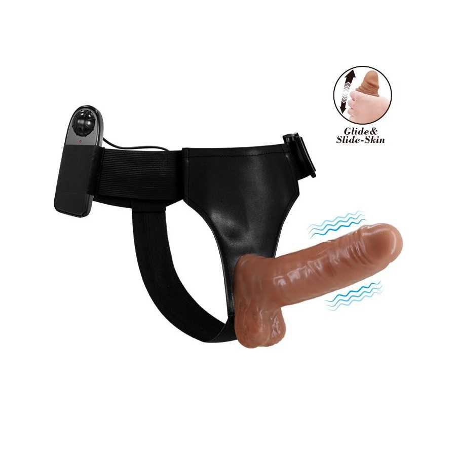 Arnes con Dildo Retractil con Vibracion