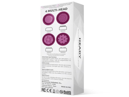 Heady Estimulador con 4 Cabezales Purpura Heady Estimulador con 4 Cabezales Purpura