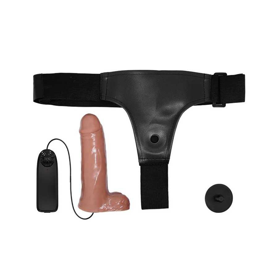 Arnes con Dildo Retractil con Vibracion