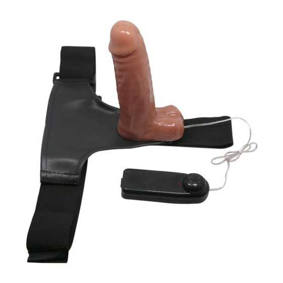 Arnes con Dildo Retractil con Vibracion