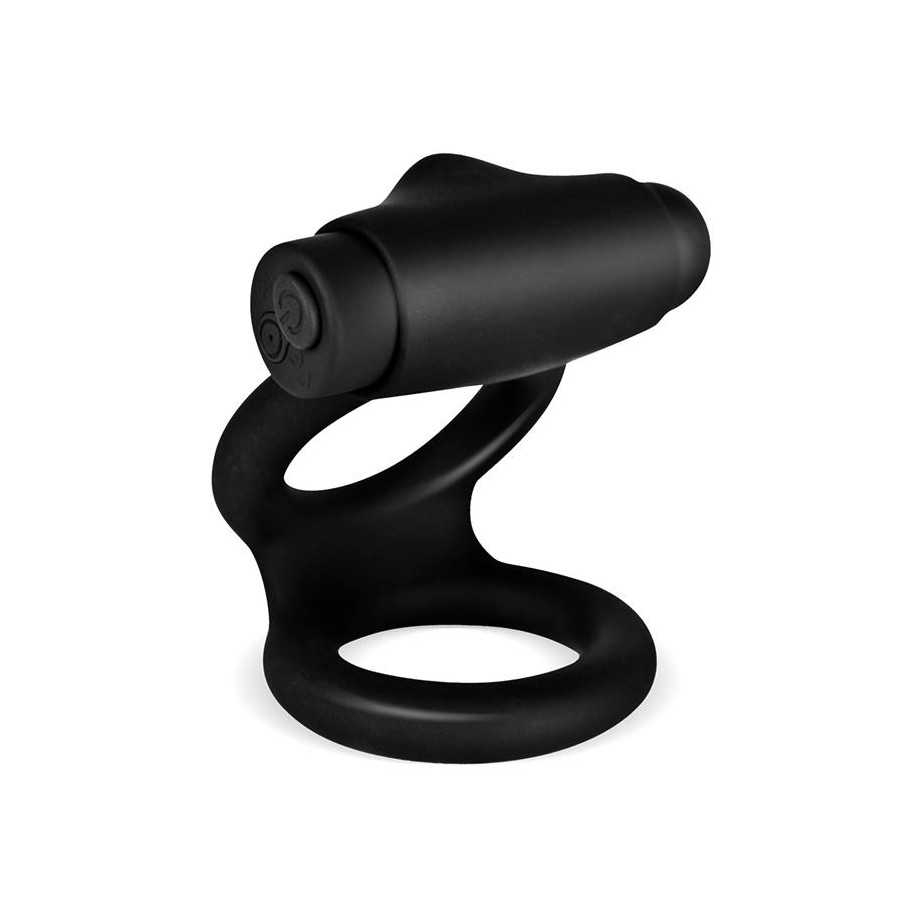 Denver Anillo Doble con Bala Vibradora USB Silicona Negro