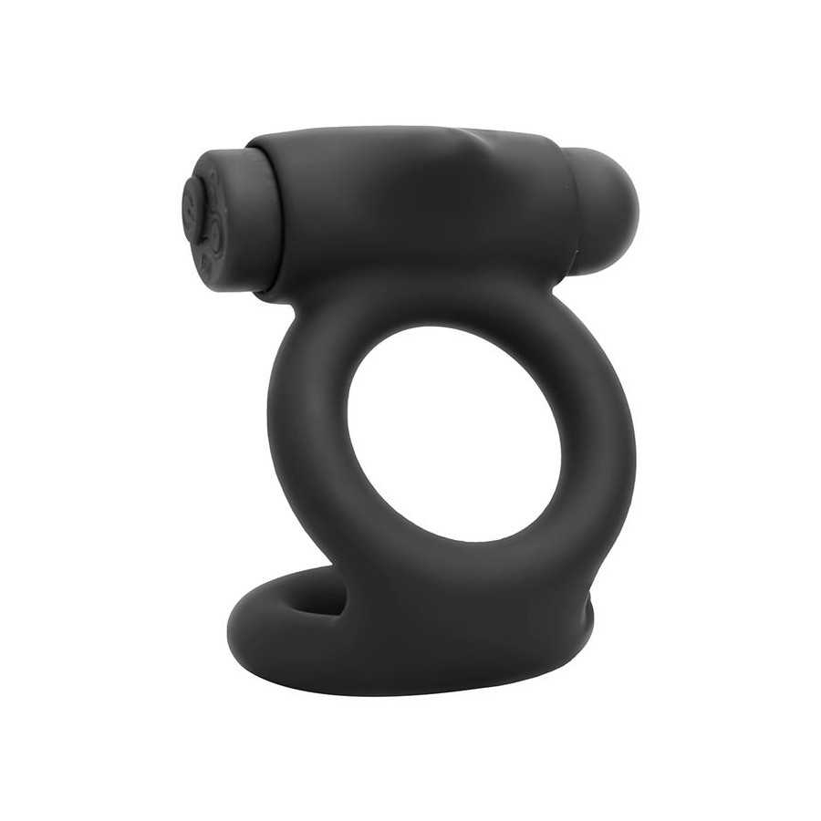 Denver Anillo Doble con Bala Vibradora USB Silicona Negro