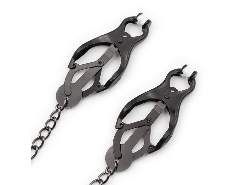 Pinzas Japonesas para Pezones con Cadena Negro