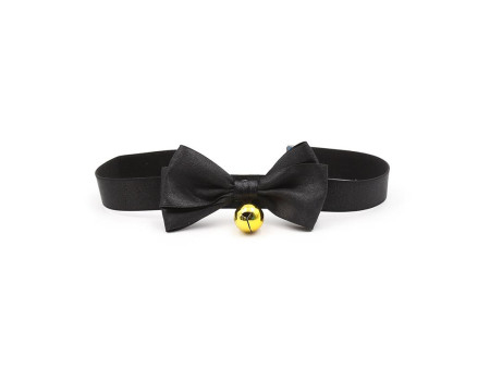 Collar con Lazo y Cascabel 36 cm Negro L