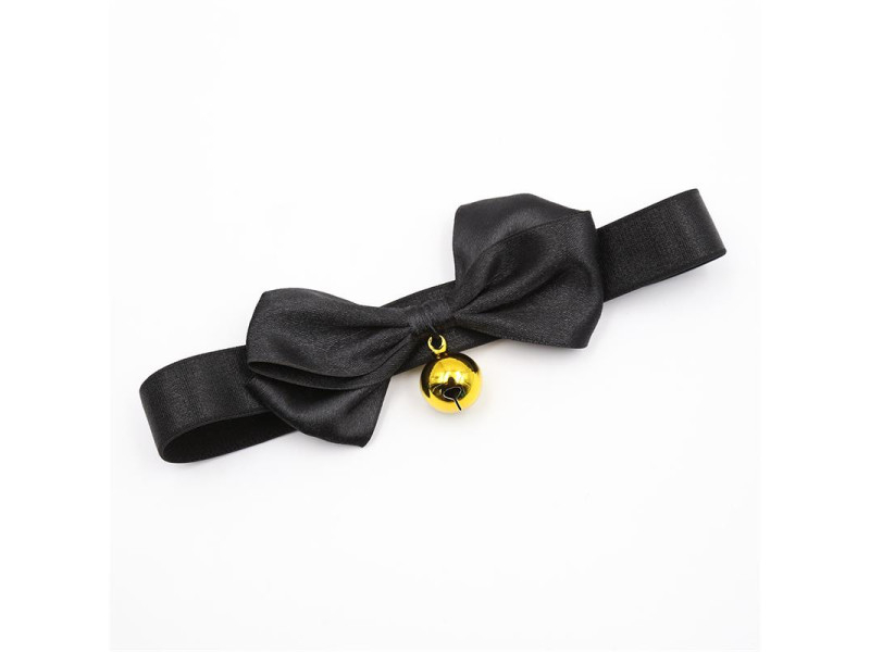 Collar con Lazo y Cascabel 36 cm Negro L