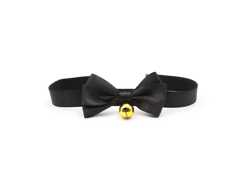 Collar con Lazo y Cascabel 29 cm Negro M