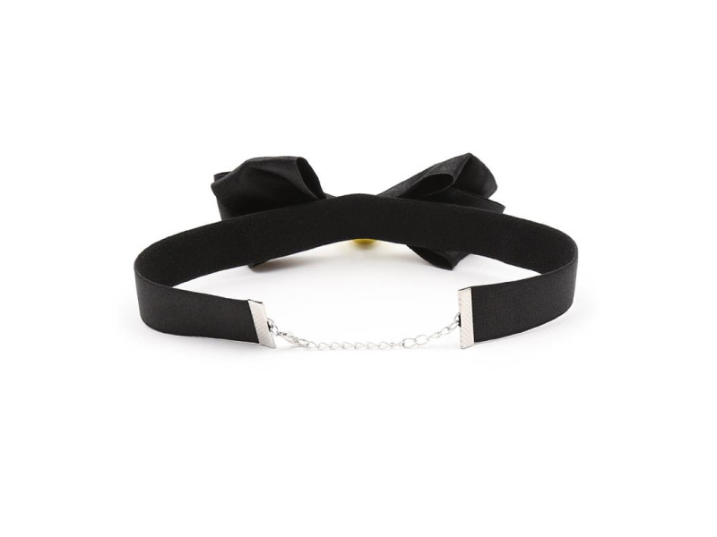 Collar con Lazo y Cascabel 29 cm Negro M