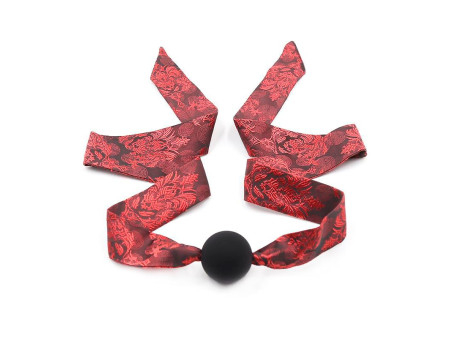 Mordaza de Bola Lisa Silicona Negro Rojo