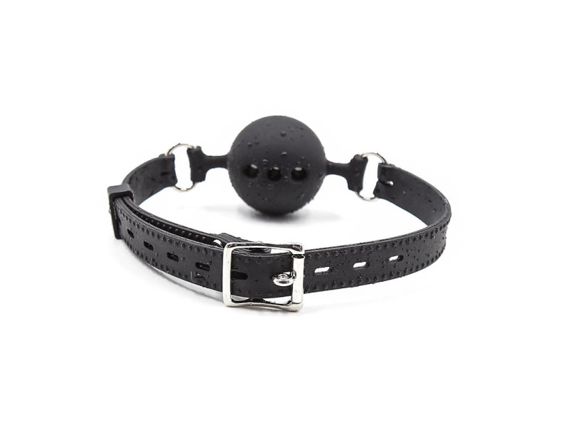 Mordaza de Bola Transpirable Silicona 5 cm Talla L Negro