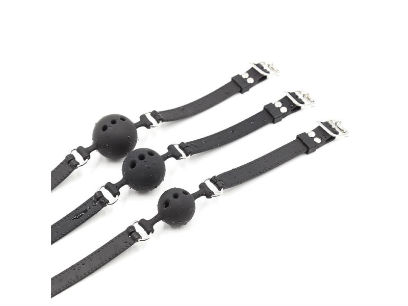 Mordaza de Bola Transpirable Silicona 5 cm Talla L Negro