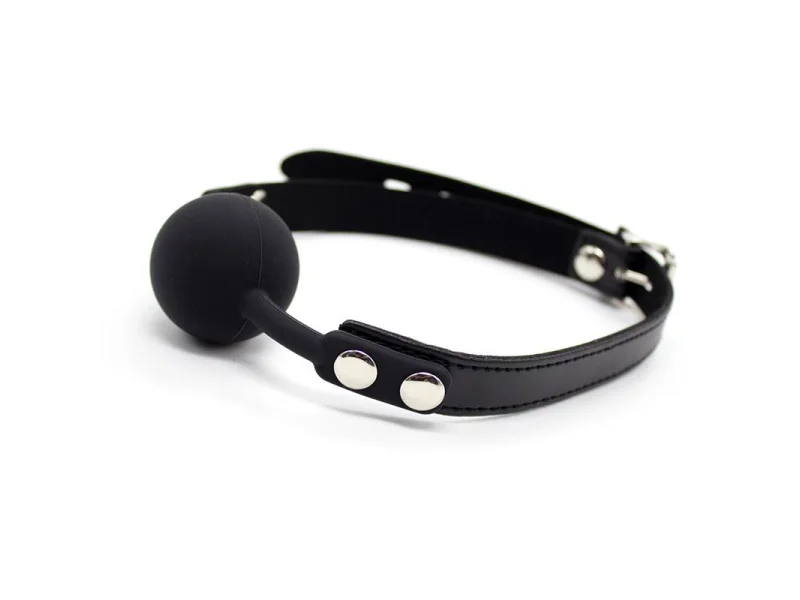 Mordaza de Bola Lisa de Silicona 4 cm Ajustable Negro Mordaza de Bola Lisa de Silicona 4 cm Ajustable Negro