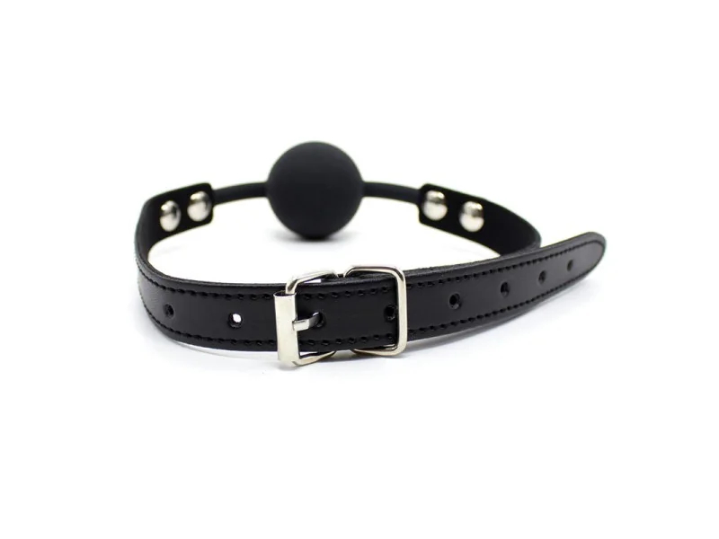 Mordaza de Bola Lisa de Silicona 4 cm Ajustable Negro