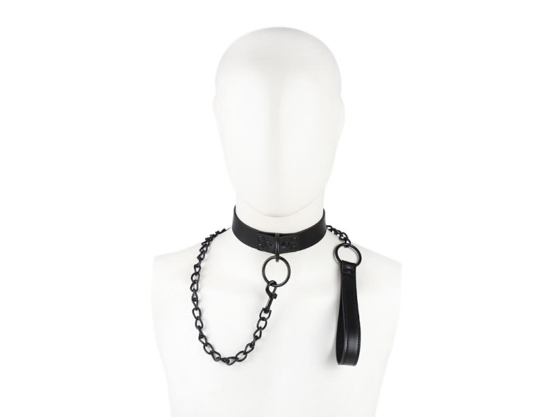 Collar con Correa Negro