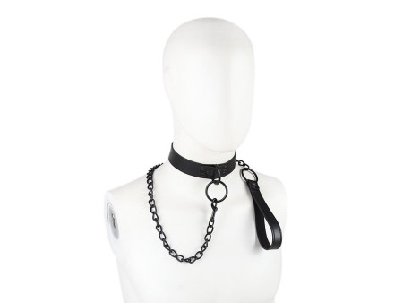 Collar con Correa Negro