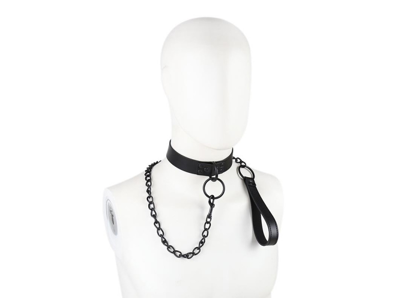 Collar con Correa Negro