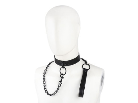 Collar con Correa Negro