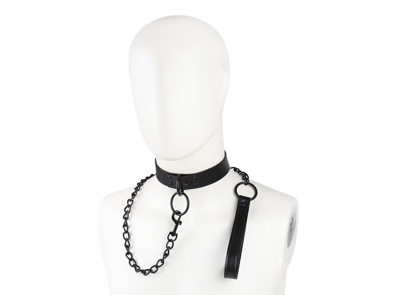 Collar con Correa Negro