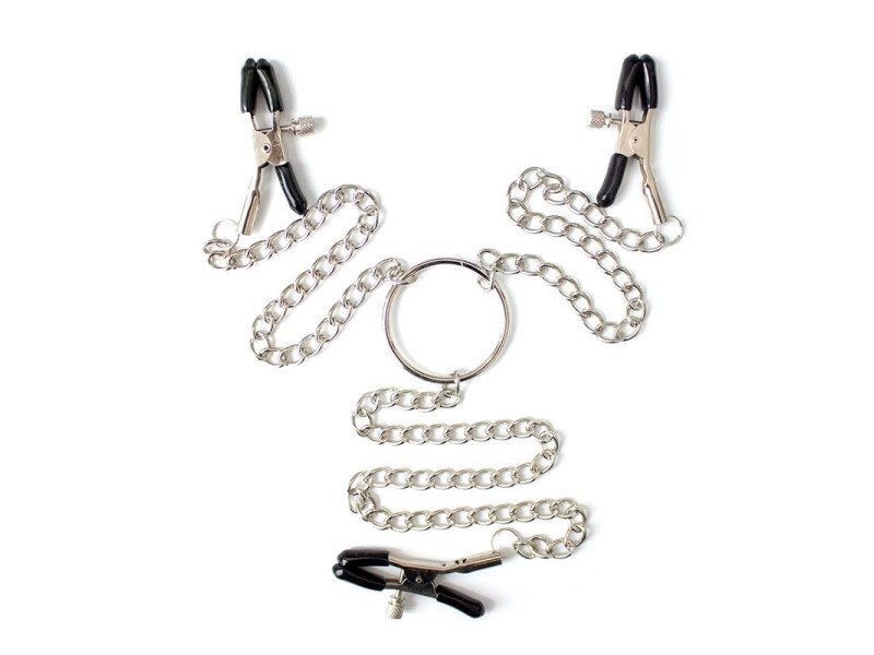 Pinzas para Pezones y Clitoris con Cadena Metal