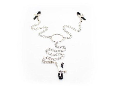 Pinzas para Pezones y Clitoris con Cadena Metal