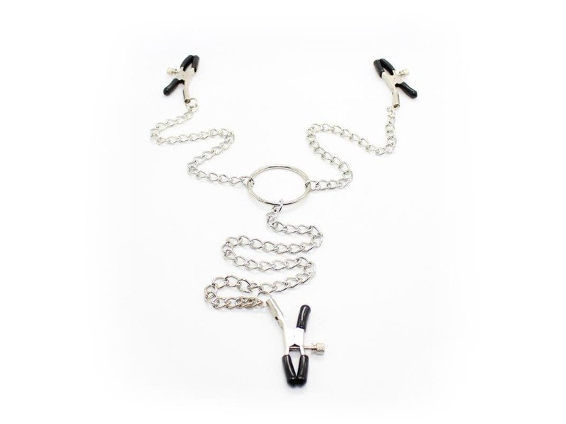 Pinzas para Pezones y Clitoris con Cadena Metal