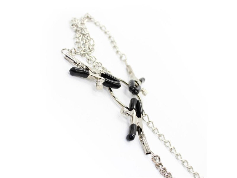 Pinzas para Pezones y Clitoris con Cadena Metal