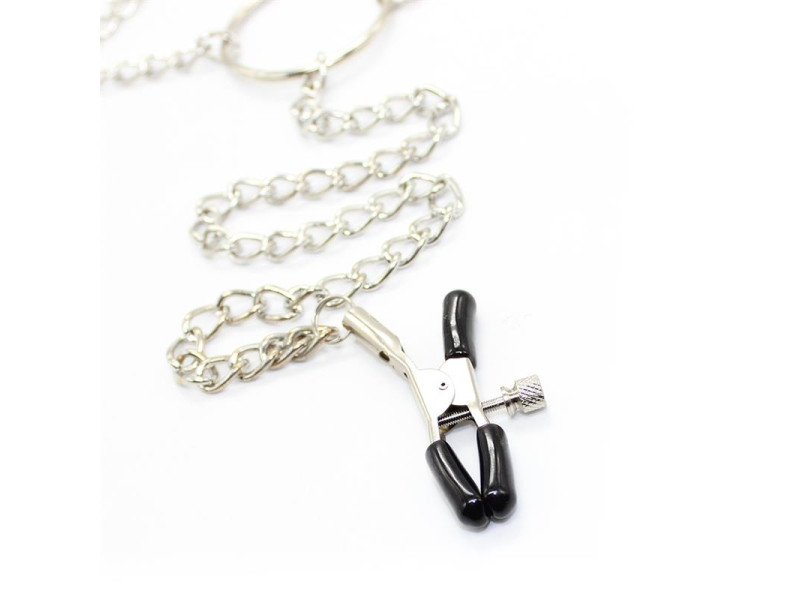 Pinzas para Pezones y Clitoris con Cadena Metal