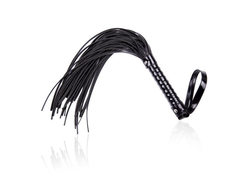 Flogger con Mango Brillante 44 cm Negro Flogger con Mango Brillante 44 cm Negro