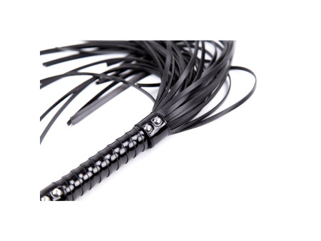 Flogger con Mango Brillante 44 cm Negro Flogger con Mango Brillante 44 cm Negro