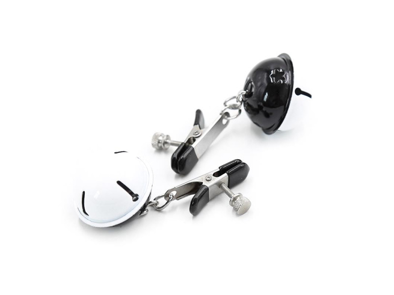 Pinzas para Pezones con Cascabeles Blanco Negro