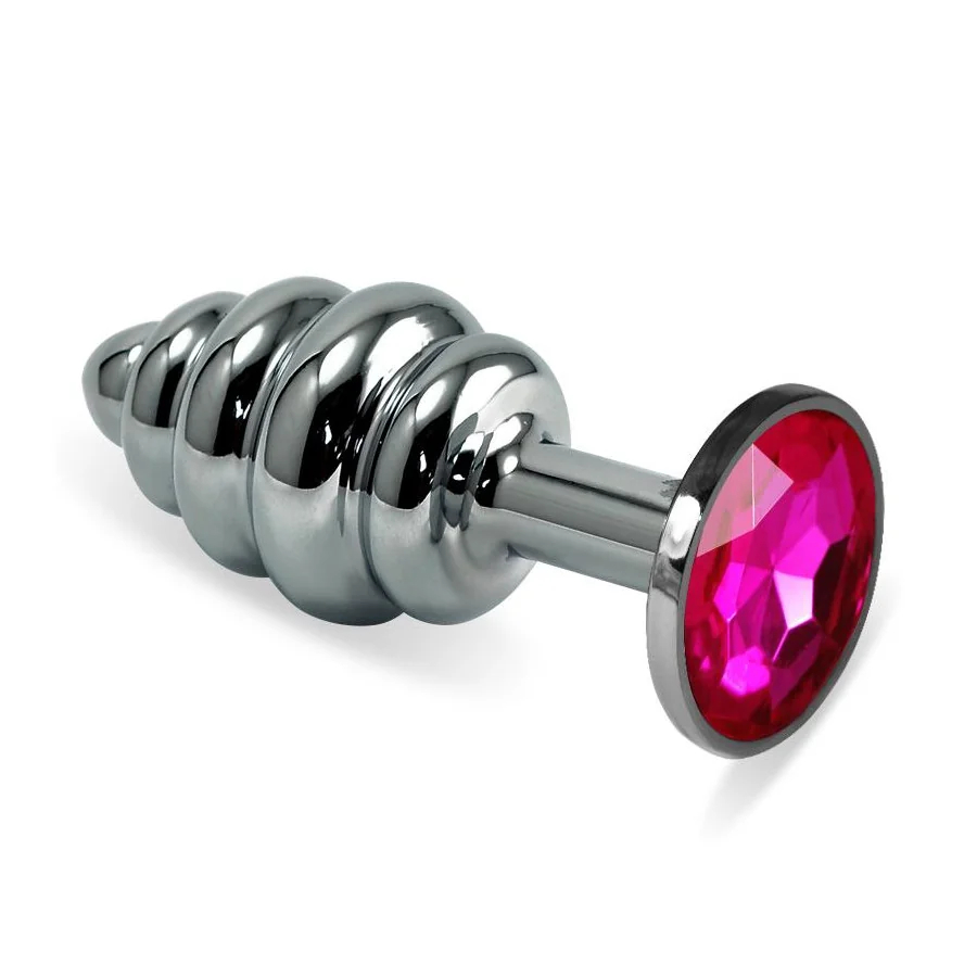 Plug Anal en Espiral Rosebud con Joya Fuchsia