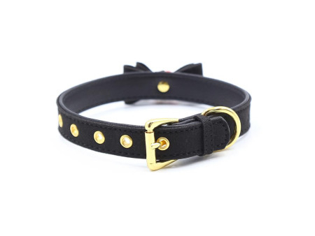 Collar con Lazo y Cascabel 44 cm Negro Rojo