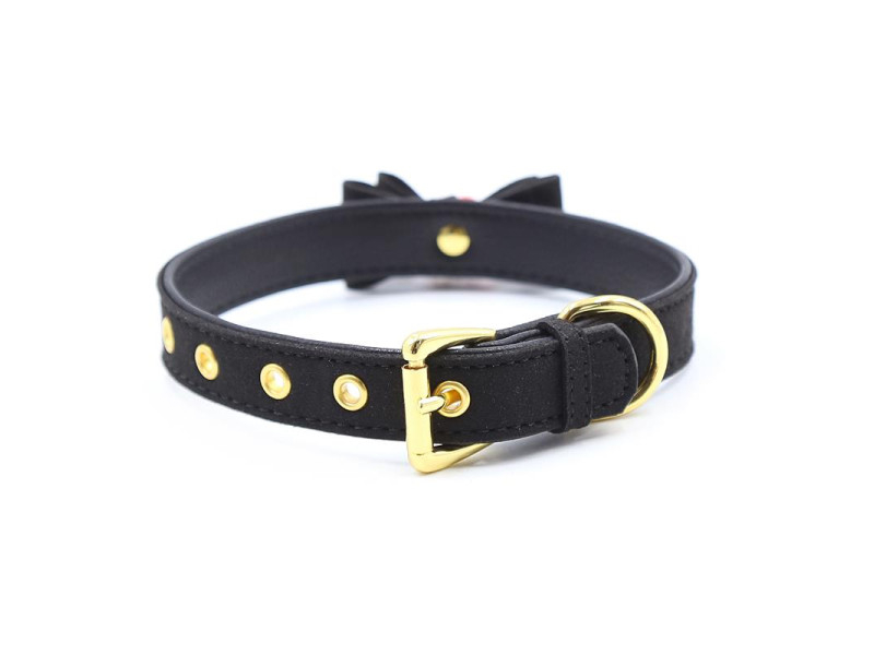 Collar con Lazo y Cascabel 44 cm Negro Rojo