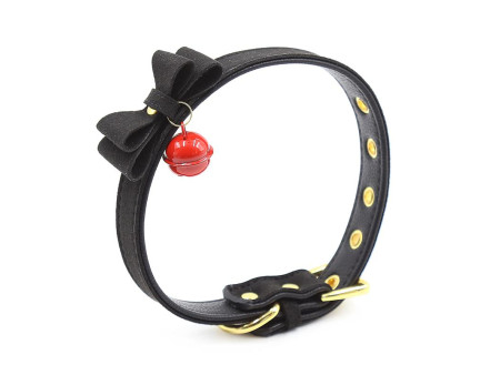 Collar con Lazo y Cascabel 44 cm Negro Rojo
