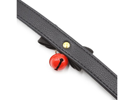 Collar con Lazo y Cascabel 44 cm Negro Rojo