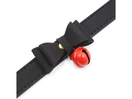 Collar con Lazo y Cascabel 44 cm Negro Rojo